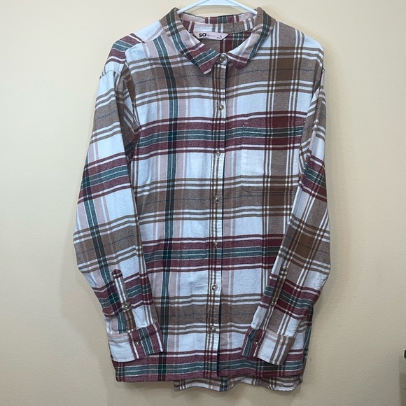 SO Womens Flannel Button Down Size XL - Picture 1 of 4